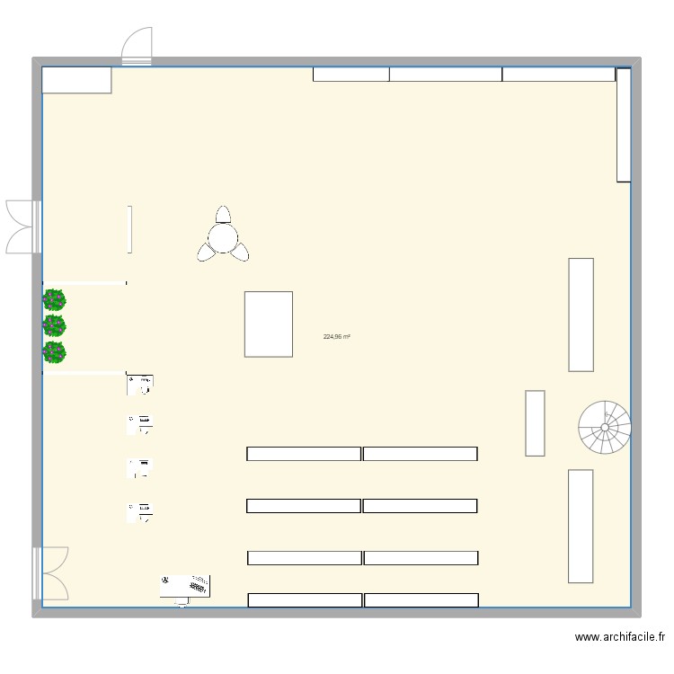 intermarché. Plan de 1 pièce et 225 m2