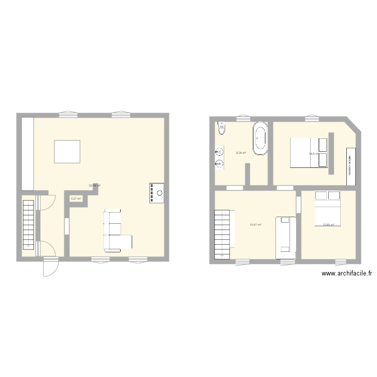 CAZALRENOUX TEST ETAGE. Plan de 0 pièce et 0 m2