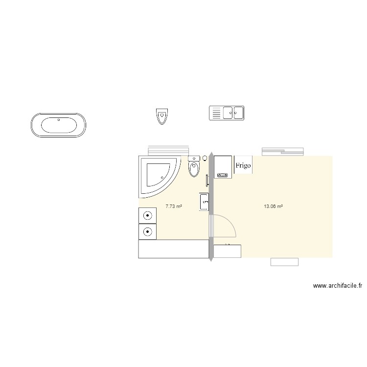 buanderie. Plan de 0 pièce et 0 m2