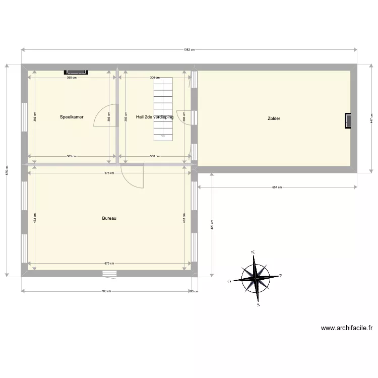 Membruggen - 2de verdieping. Plan de 