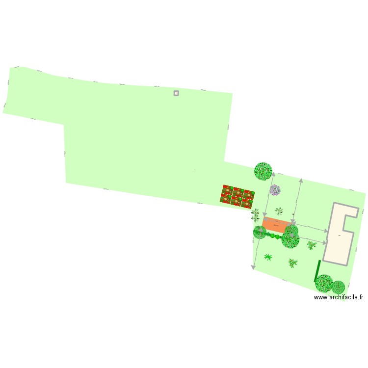 implantation garage. Plan de 2 pièces et 242 m2