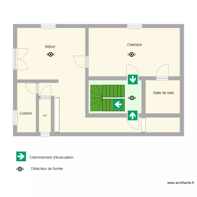 1er &eacute;tage H&ocirc;tellerie Appartement provisoire. Plan de 