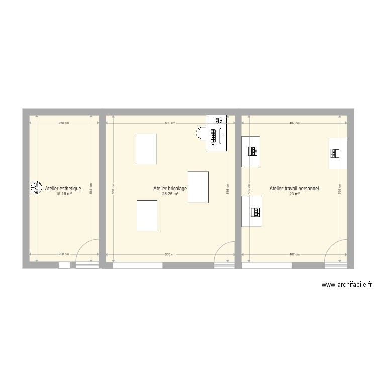Ateliers. Plan de 0 pièce et 0 m2