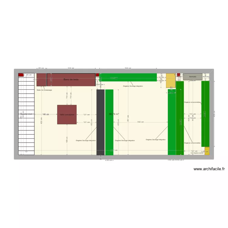 Salle Blanche 3. Plan de 
