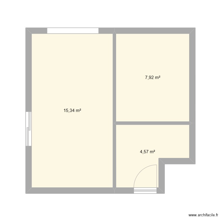 extension 2. Plan de 3 pièces et 28 m2