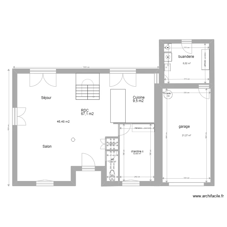 MAISON TEYRAN. Plan de 