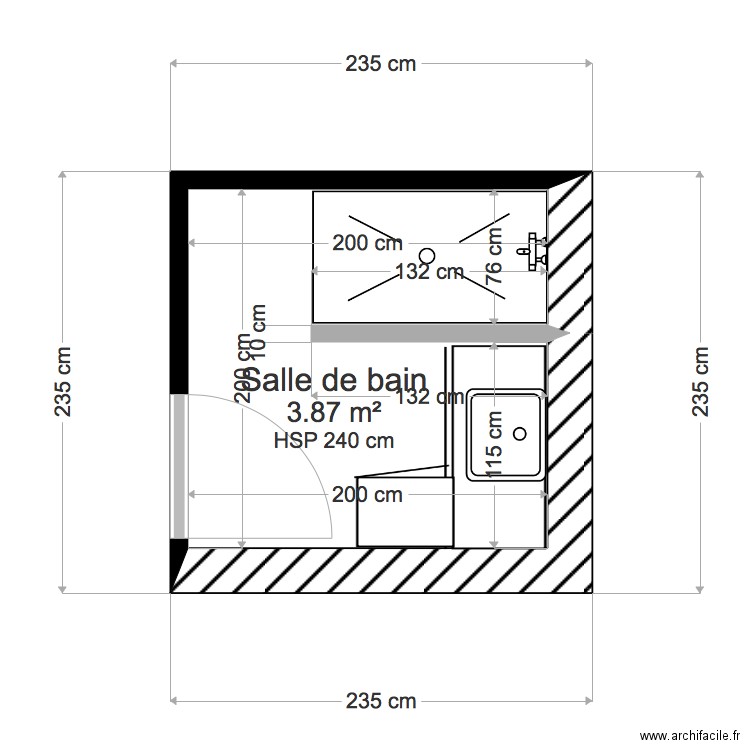SALLE DE BAIN 4M2. Plan de 0 pièce et 0 m2