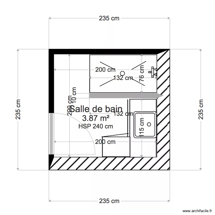 SALLE DE BAIN 4M2. Plan de 