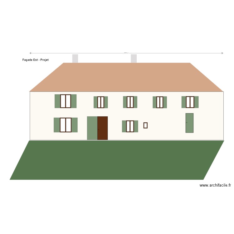 Façade Est Projet. Plan de 0 pièce et 0 m2