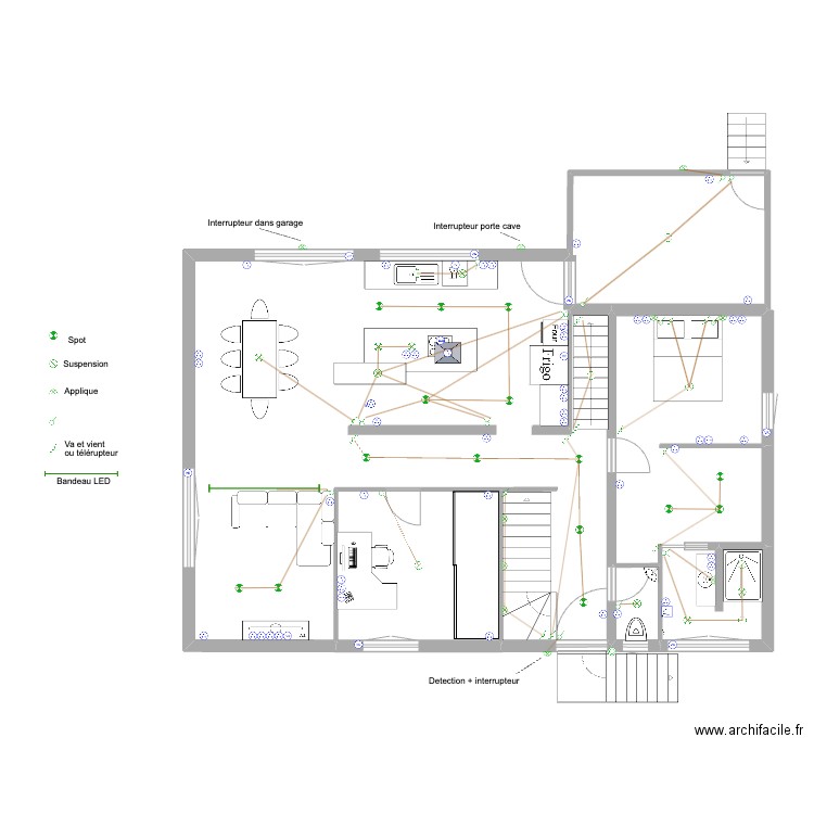 Maison Rountz. Plan de 5 pièces et 120 m2