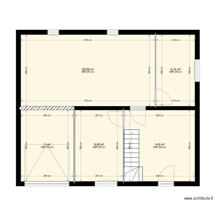 MICHEL Existant. Plan de 13 pièces et 147 m2