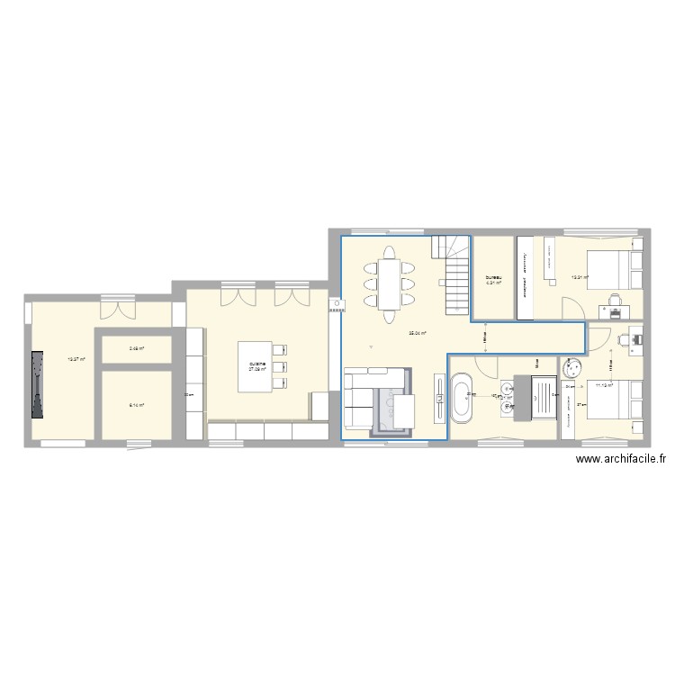 distribution pièce 80m. Plan de 0 pièce et 0 m2