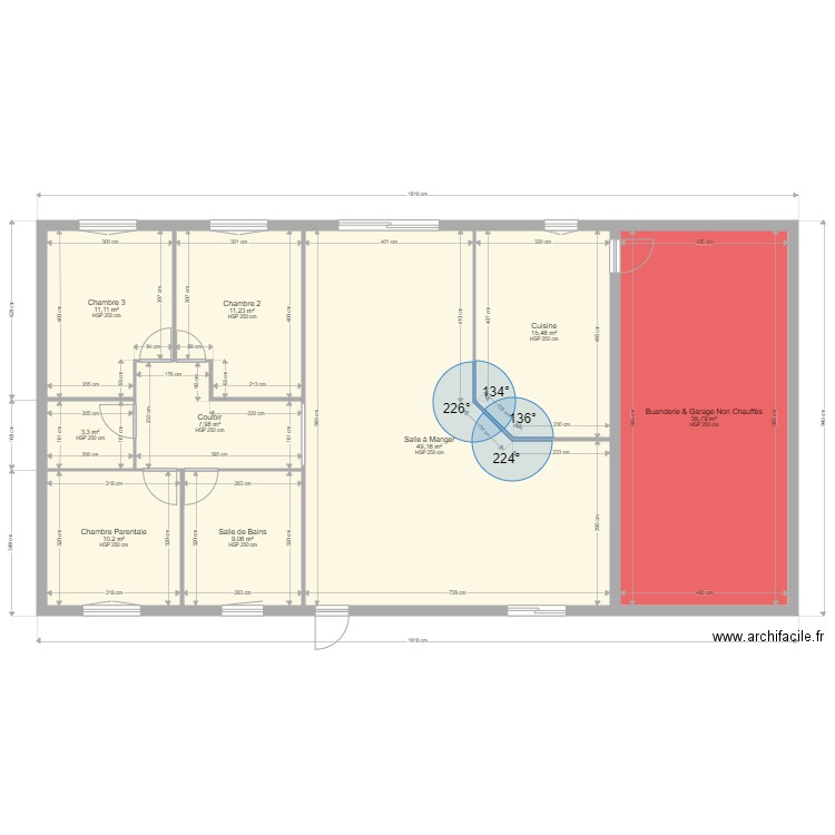 COUTANT. Plan de 9 pièces et 153 m2