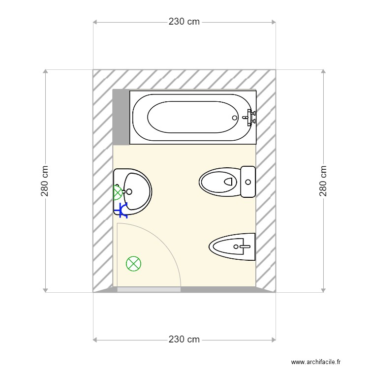 VALETTE. Plan de 1 pièce et 4 m2