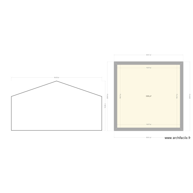 pergolas. Plan de 1 pièce et 31 m2