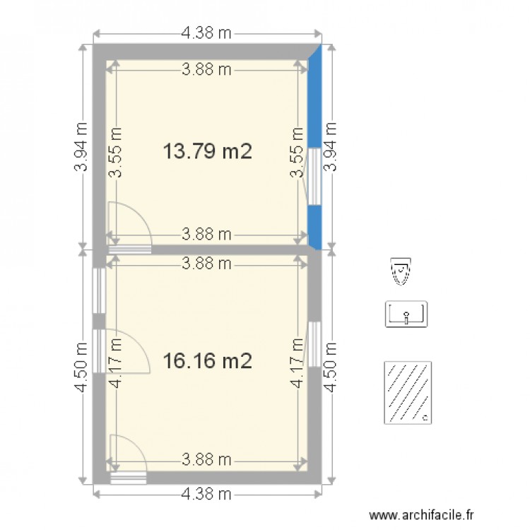 suitenue. Plan de 0 pièce et 0 m2