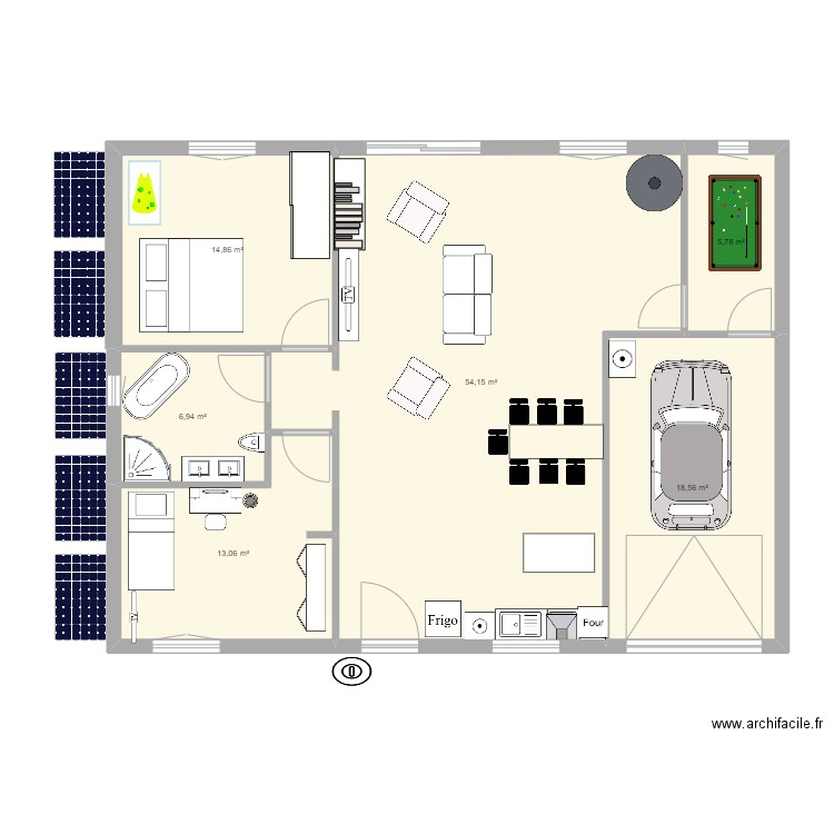 travail binome. Plan de 6 pièces et 113 m2