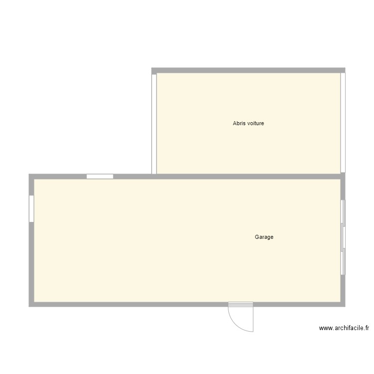 Croquis PRIOUX Garage. Plan de 2 pièces et 58 m2