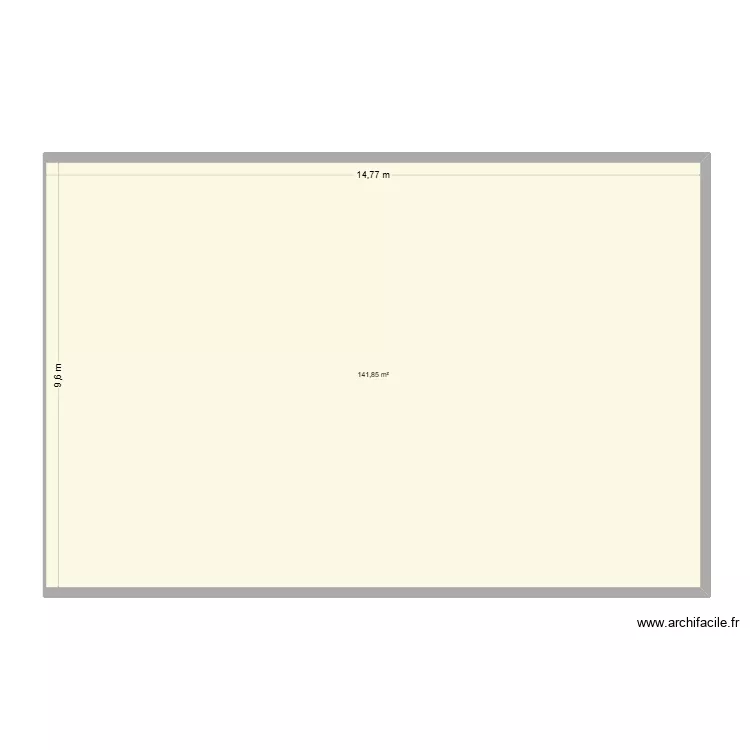 hangar. Plan de 1 Pièce et 142 m²