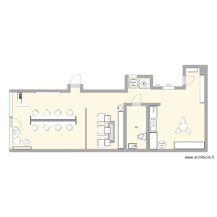 salon de coiffure . Plan de 0 pièce et 0 m2
