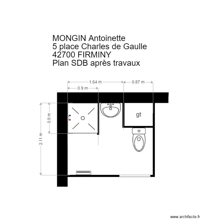 mongin plan sdb. Plan de 0 pièce et 0 m2