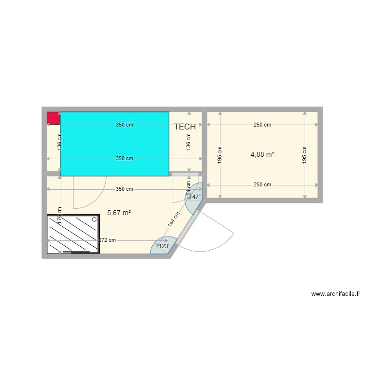 ROMERO V3 012023. Plan de 3 pièces et 15 m2