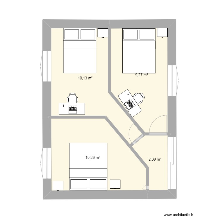 extensio . Plan de 4 pièces et 32 m2