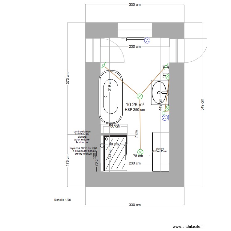 sdb bois coutant. Plan de 0 pièce et 0 m2