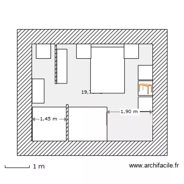 LAMB&eacute; chambre. Plan de 