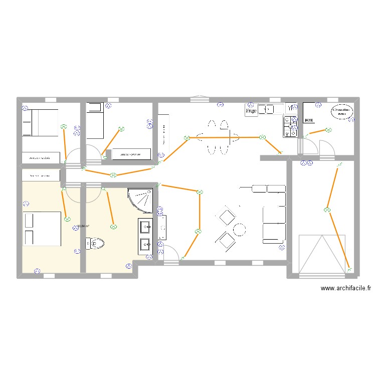 maison de anisse 3d. Plan de 1 pièce et 31 m2