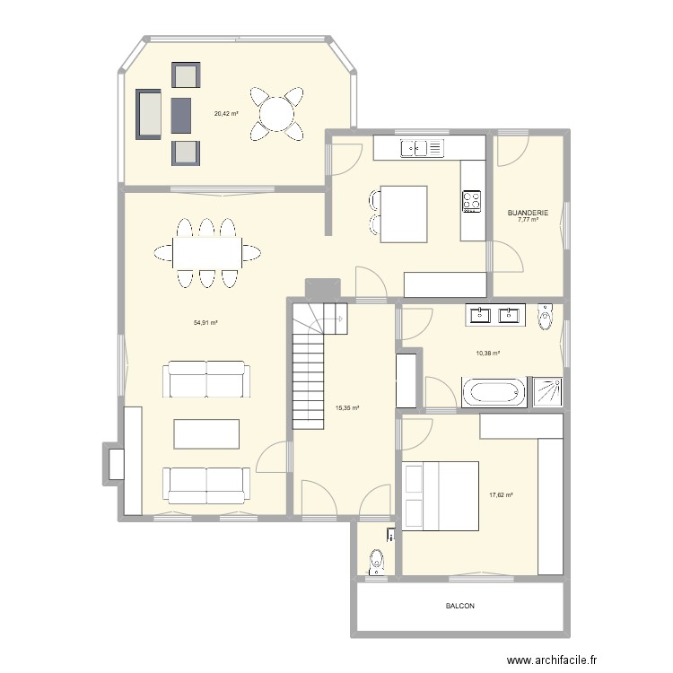 familleureux . Plan de 9 pièces et 135 m2