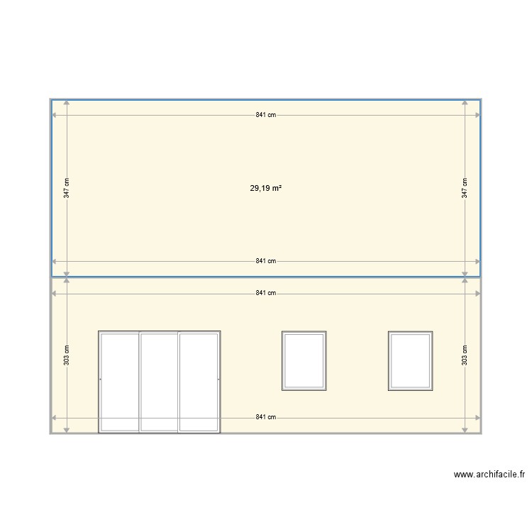 Plan projet façade ext actuel. Plan de 0 pièce et 0 m2