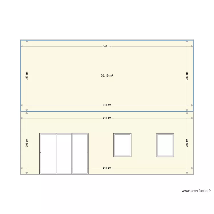 Plan projet fa&ccedil;ade ext actuel. Plan de 