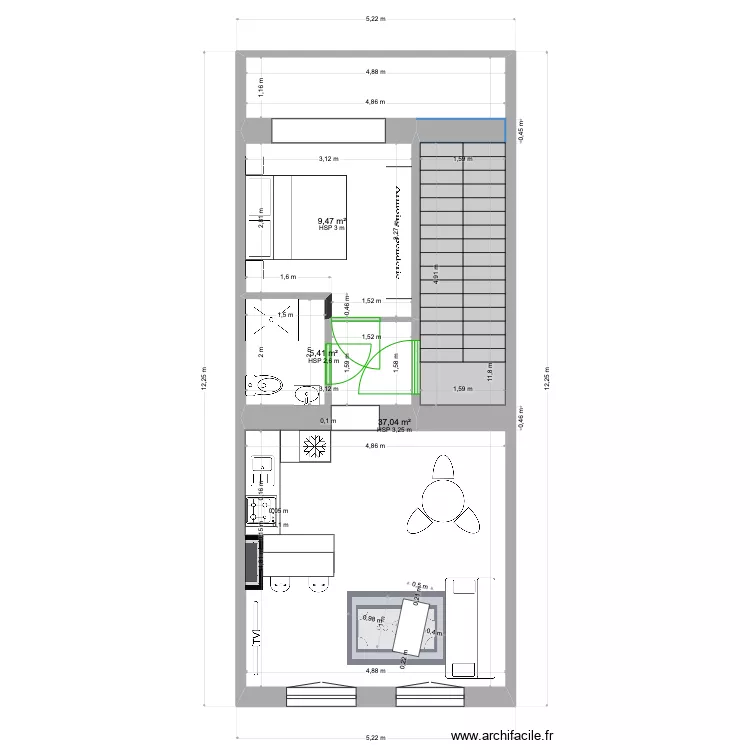 Victoire 52 meubles. Plan de 