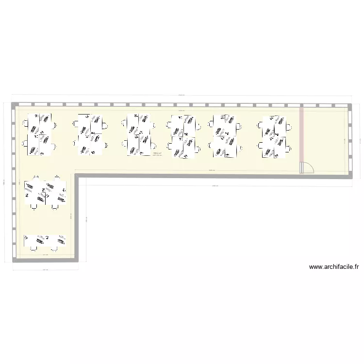 bureau TS 5&egrave;me &eacute;tage. Plan de 