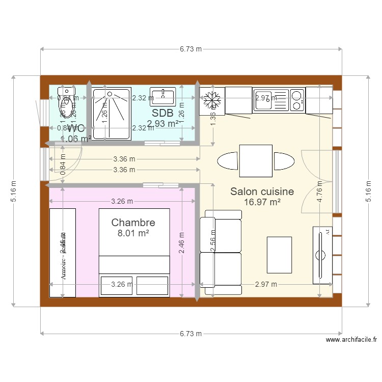 T2 sud. Plan de 0 pièce et 0 m2