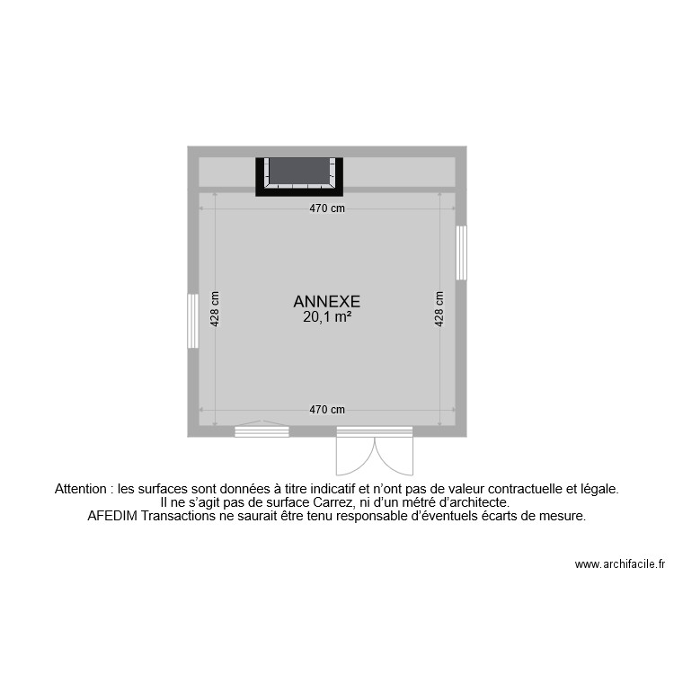 BI 8183 ANNEXE. Plan de 2 pièces et 23 m2