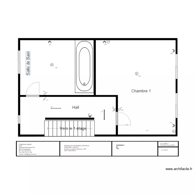 1 etage charleroi. Plan de 