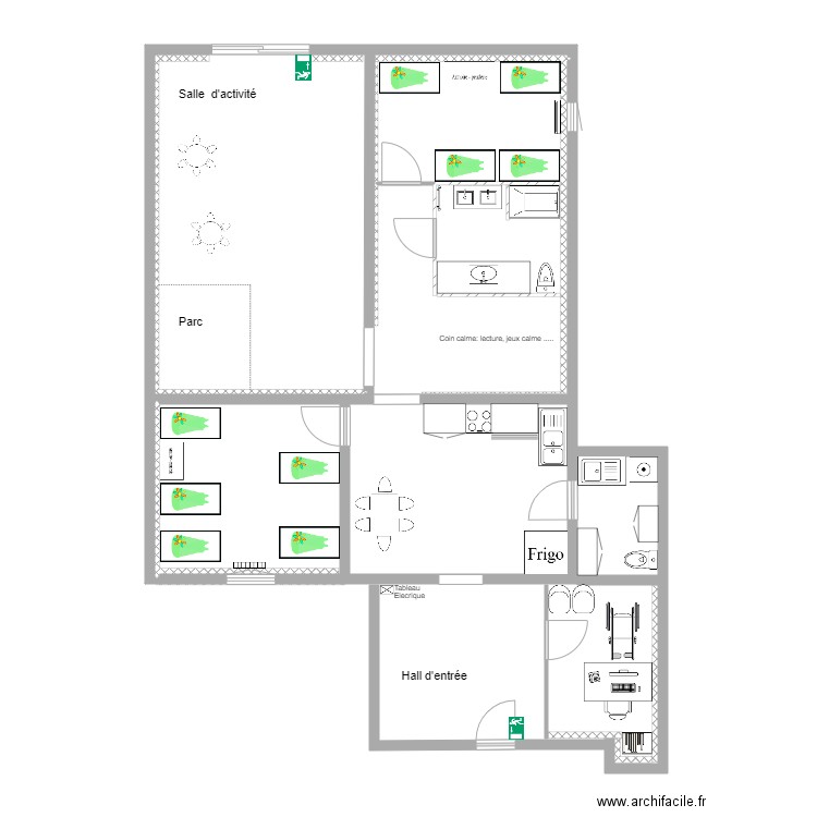 Plan évacuation 1. Plan de 0 pièce et 0 m2