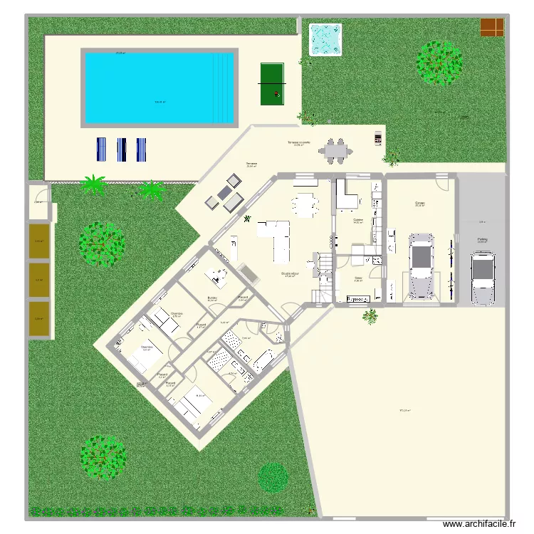 Maison Ave des Pins. Plan de 