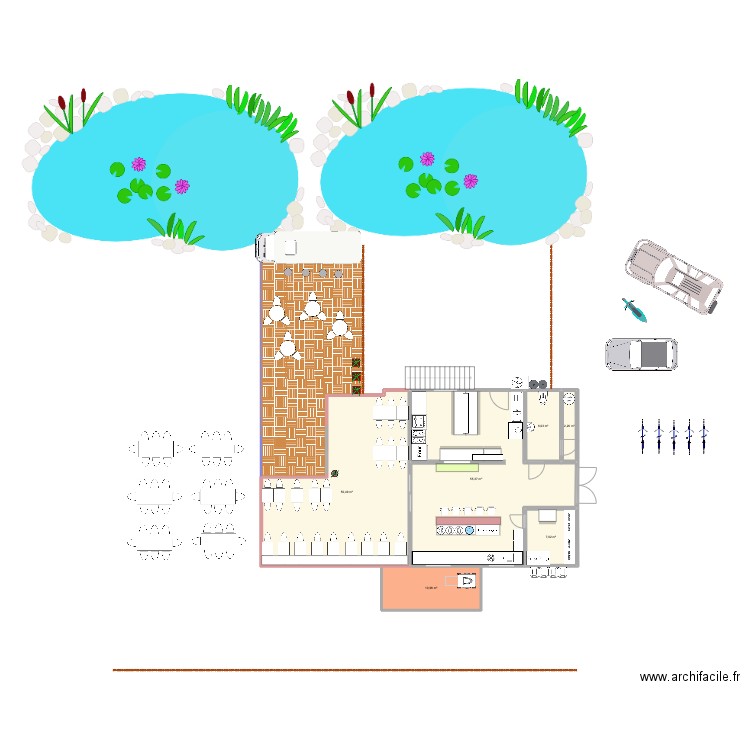 Cabane à huîtres. Plan de 6 pièces et 132 m2