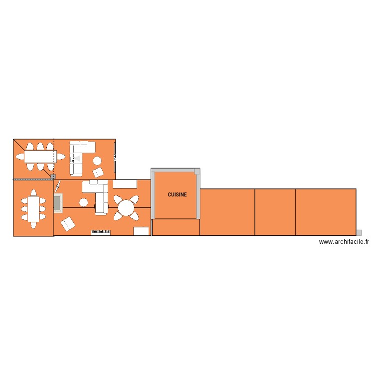 Aménagement  . Plan de 3 pièces et 61 m2