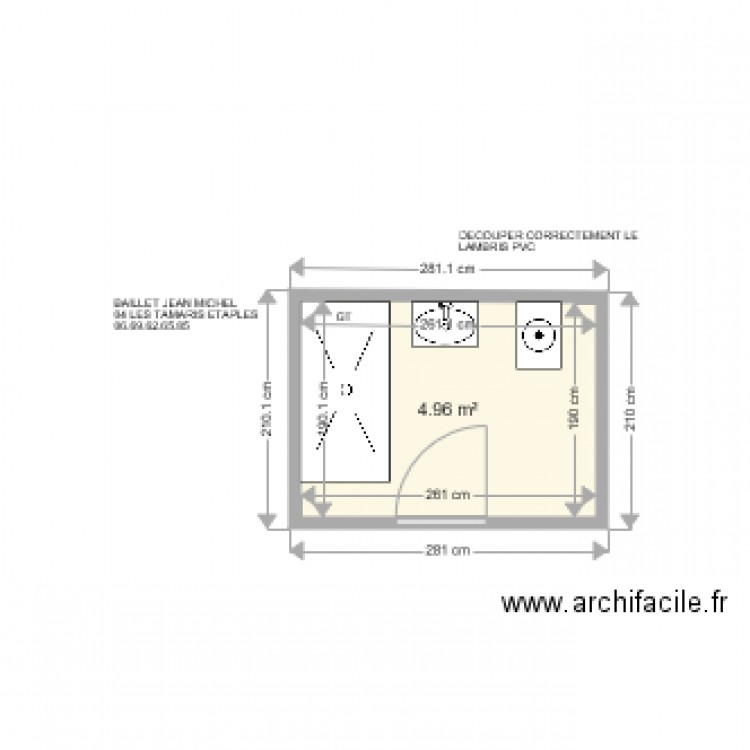 BAILLET . Plan de 0 pièce et 0 m2