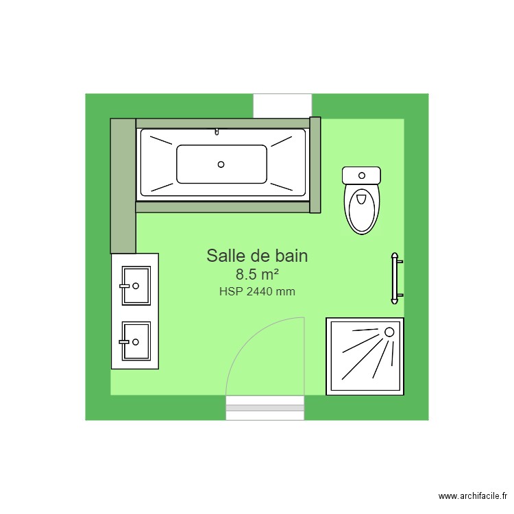 SDB RG. Plan de 0 pièce et 0 m2