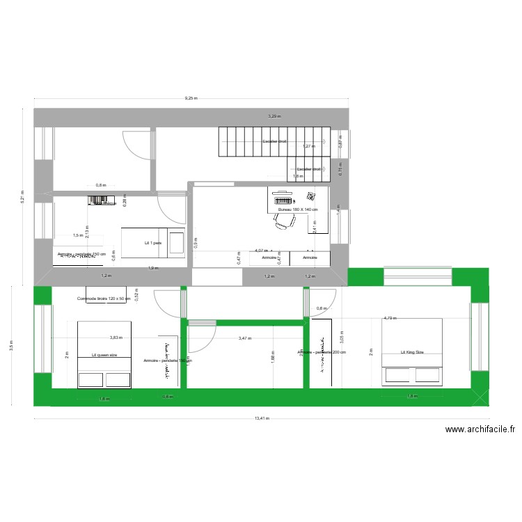 étage Marie et Quentin extention. Plan de 0 pièce et 0 m2