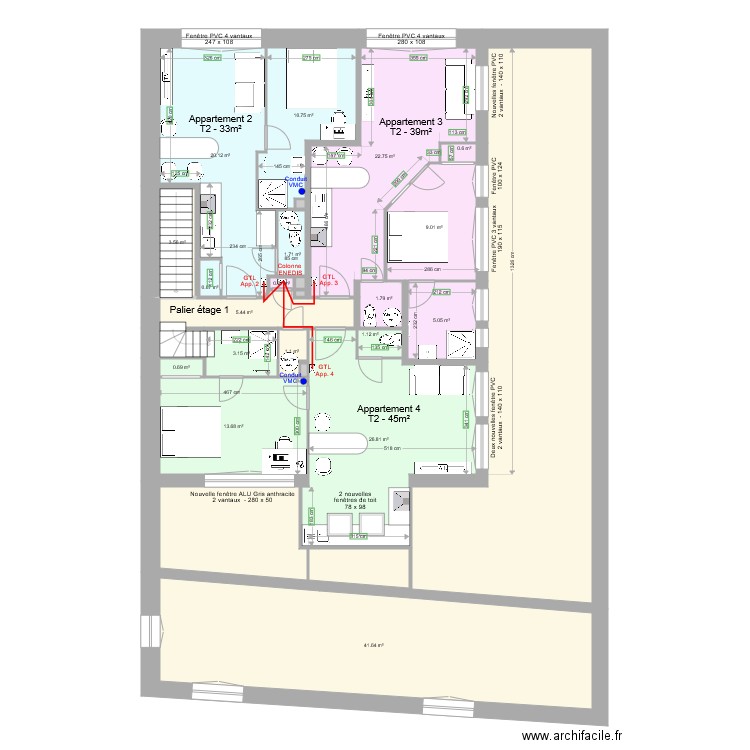 Pasteur Etage 1 b. Plan de 0 pièce et 0 m2