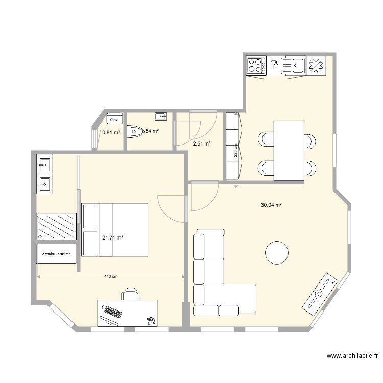 Appart 1er Soignies meublé V3. Plan de 0 pièce et 0 m2