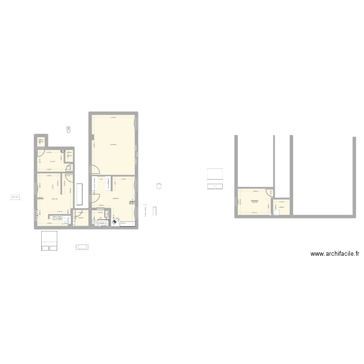 PROJET CHAMBRE DRESSING. Plan de 11 pièces et 94 m2