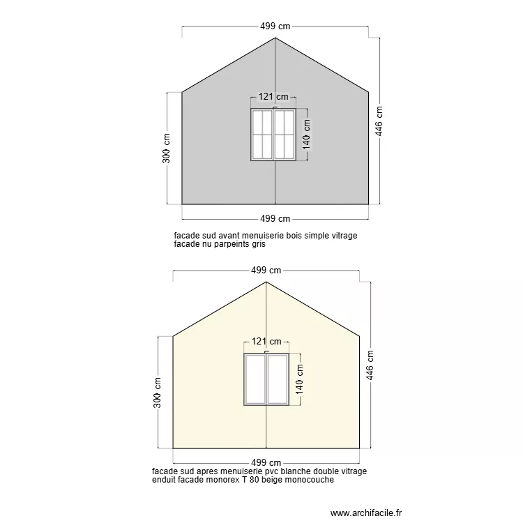 facade nord avant et apres16. Plan de 
