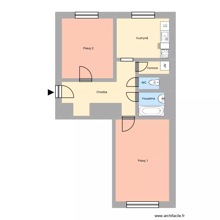 Pavlovova 588, byt 1. Plan de 15  et 181 m²